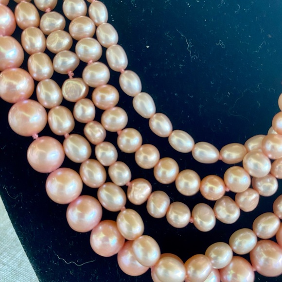 Vintage five strand pink pearls - Picture 4 of 4